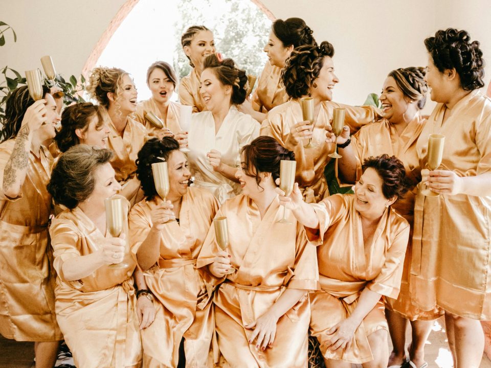 group of women toasting at engagement party