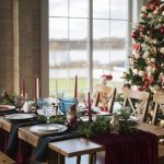 Empty table ready for a christmas dinner