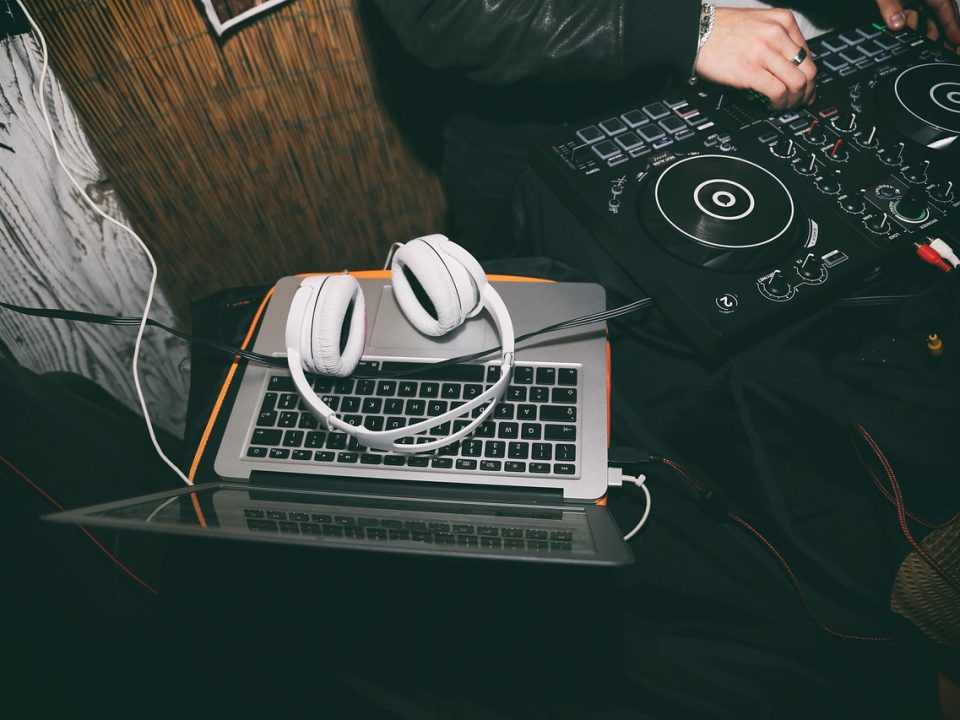 headphones and music mixing tools