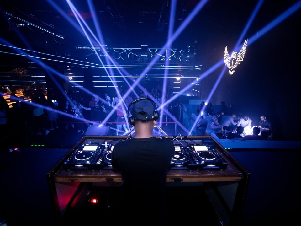 a dj playing in a venue