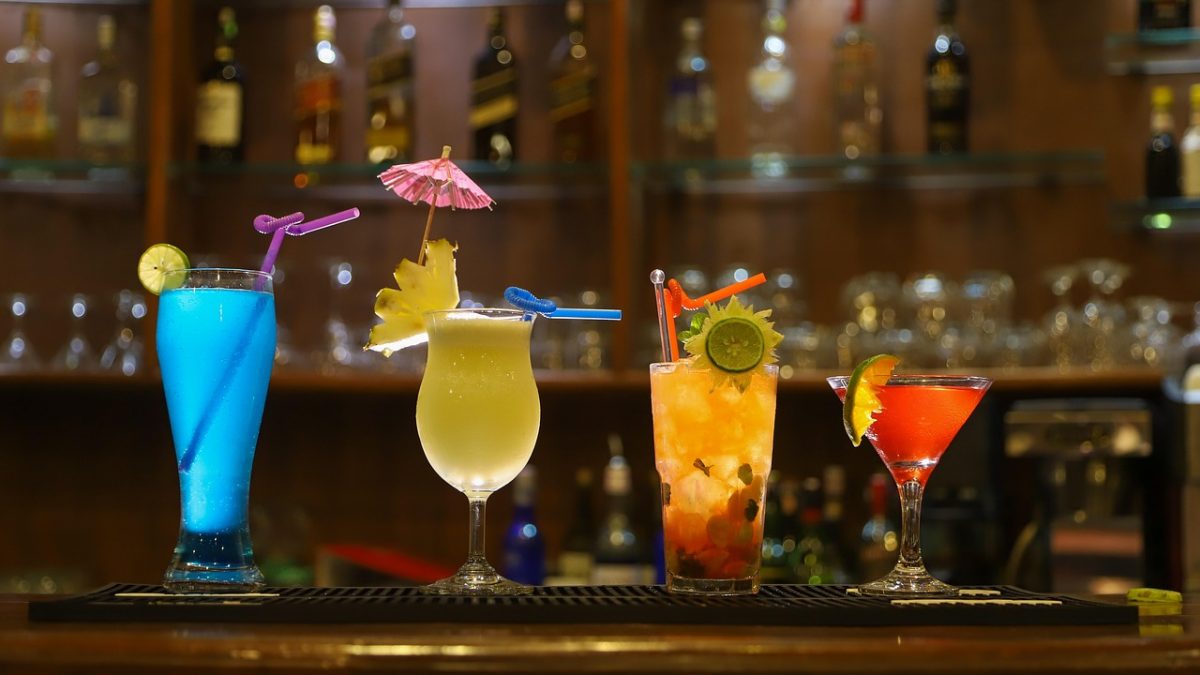 A line of cocktails