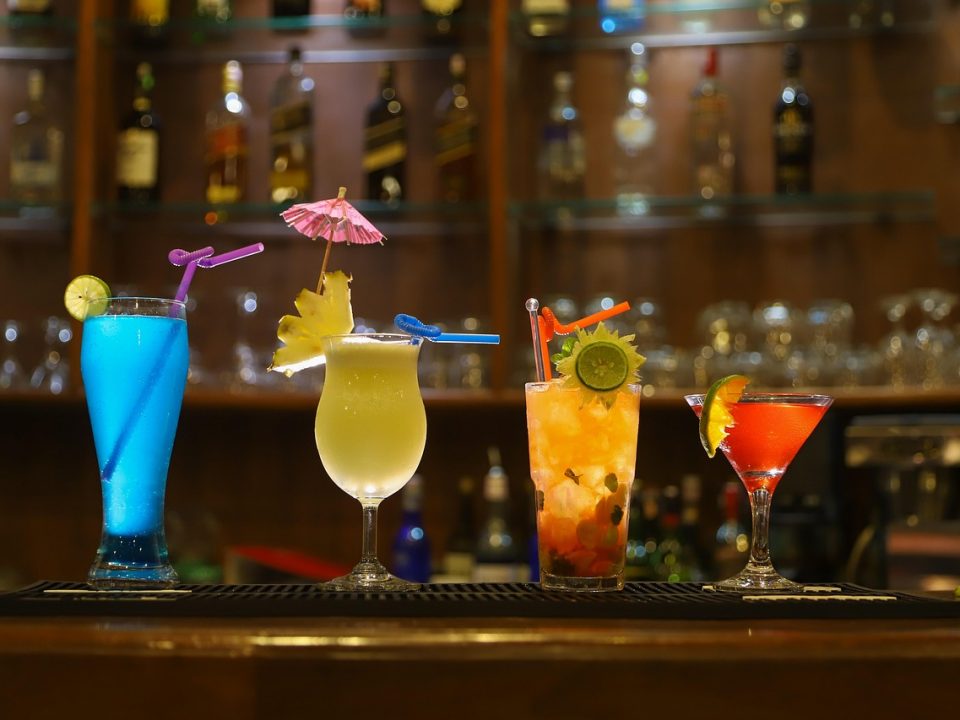 A line of cocktails